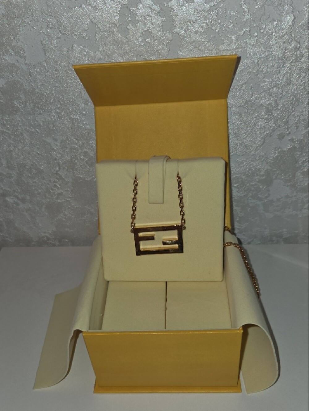 Fendi Gold Tone Double-F Logo Pendant Necklace In The Box - Picture 2 of 12